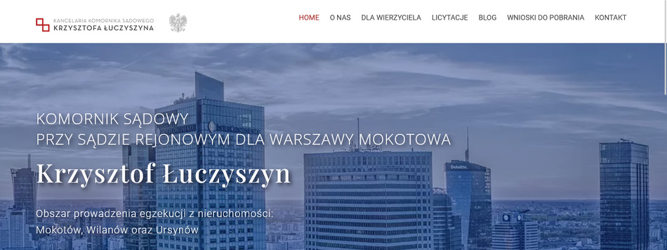 Komornik Sądowy przy Sądzie Rejonowym dla Warszawy Mokotowa Krzysztof Łuczyszyn